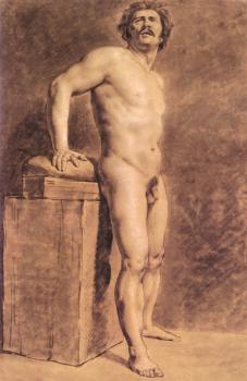 Eugene Delacroix : Male Academy Figure, probably Polonais, standing